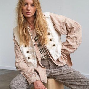 Free People Charlie Vest NWOT, Cream Denim Vest